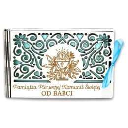 Pudełko na pieniądze banknotówka KOMUNIA - od BABCI - Ażur 3302A-KOM1N-B