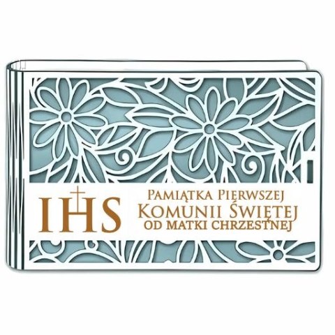 Pudełko na pieniądze banknotówka KOMUNIA - od MATKI CHRZESTNEJ - Ażur 3302A-KOM2N-MC