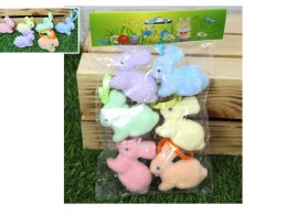 Zające styropianowe 6 x 6cm mix kolor 6szt EAC-130