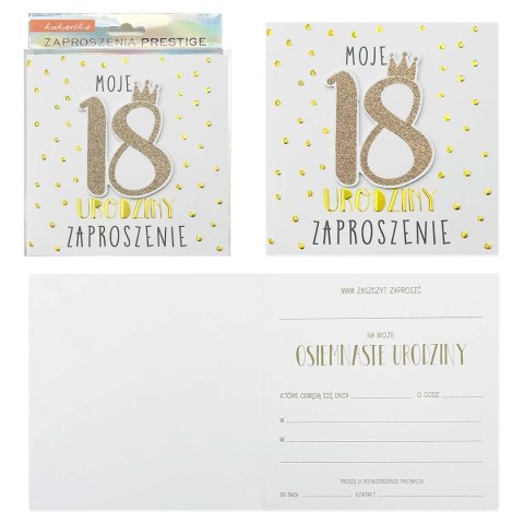 Zaproszenie 5szt. Urodziny 18 (osiemnastka) ZP-038