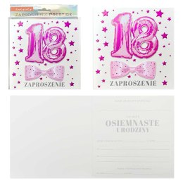 Zaproszenie 5szt. Urodziny 18 (osiemnastka) ZP-041