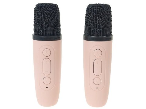 Karaoke, zestaw 2 mikrofonów z głośnikiem bluetooth 8,5 x 8,5 x 7cm z kablem USB