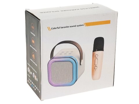 Karaoke, zestaw 2 mikrofonów z głośnikiem bluetooth 8,5 x 8,5 x 7cm z kablem USB