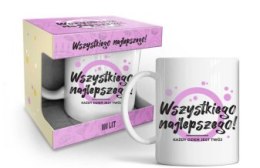 Kubek Happy day 320 ml Pink- Wszystkiego Najlepszego