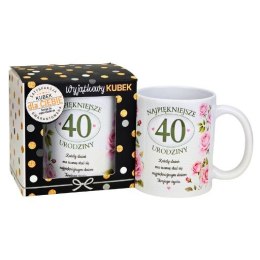 Kubek na 40 urodziny dla kobiety (róże) 3309-UR18-40
