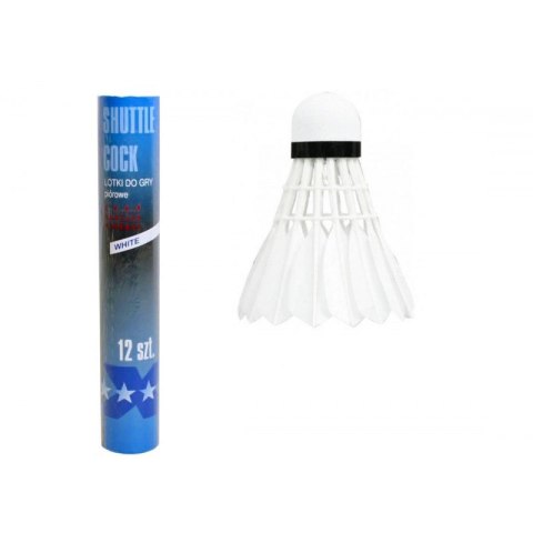 Lotki pióra 12szt. tuba białe