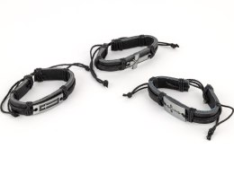 Zestaw bransoletek męskich ze skóry ekologicznej 12 szt B-2391