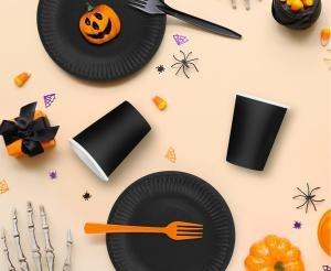 Kubeczki pap. jednokolorowe czarne, 250 ml / 6 szt.