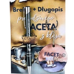 Zestaw brelok i długopis dla prawdziwego faceta 3365-CH1