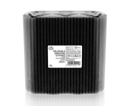Słomki wielokrotnego użytku, czarne, 7,5 x 190 mm 200 szt. RW-CZ02