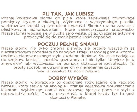 Słomki wielokrotnego użytku, czarne, 7,5 x 190 mm 200 szt. RW-CZ02