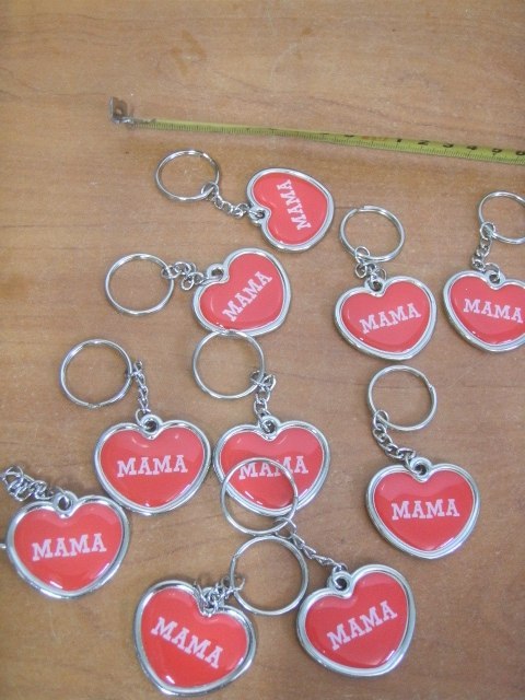 Brelok metalowy 10szt MAMA serce 3256