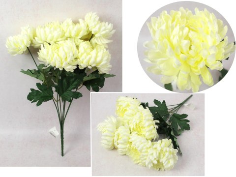 Bukiet CHRYZANTEMA wys. 55 cm, 7 łodyg (7 kwiatów 14x5 cm) BIAŁA MH-002D