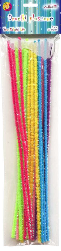 Druty pluszowe mix kolorów opalizujących 20szt. DP-6488