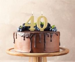 Świeczka B&C cyferka 4 metalik złota 8,0 cm PF-SCZ4