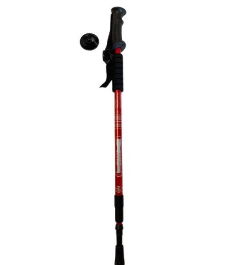 Kij do chodzenia NORDIC WALKIG trekkingowy teleskopowy 65-110 cm CZERWONY NRD-102