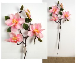 Kwiat MAGNOLIA wys. 73 cm (3 kwiaty 12 cm i 1 pąk) RÓŻOWA WA-088B