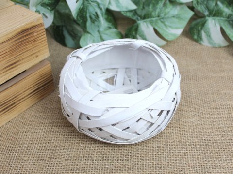 Osłonka wiklinowa rattanowa z plastikowym wkładem GNIAZDO 15 x 6 cm - BIAŁA MRY-16-15