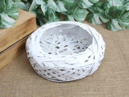 Osłonka wiklinowa rattanowa z plastikowym wkładem GNIAZDO 25 x 8 cm - BIAŁA MRY-16-25