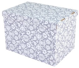Pudełko 12szt. dekoracyjne porządkowe 460 x 320 x 330 mm DAMASCO szaro -białe PD017172