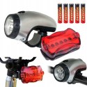 Oświetlenie rowerowe przód tył lampka do roweru 5+5 led + 5 baterii gratis PID0086