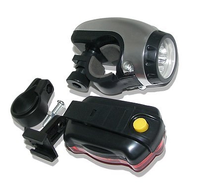 Oświetlenie rowerowe przód tył lampka do roweru 5+5 led + 5 baterii gratis PID0086