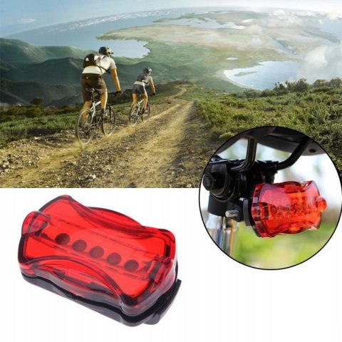 Oświetlenie rowerowe przód tył lampka do roweru 5+5 led + 5 baterii gratis PID0086