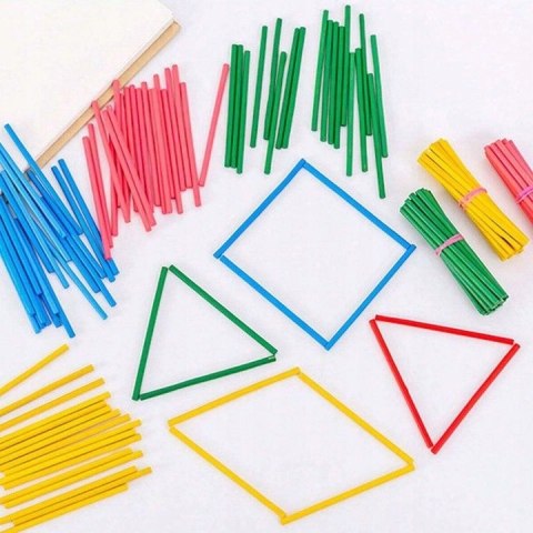 Patyczki do nauki liczenia drewniane kolorowe szkolne dla dzieci 8cm 100szt. PID5006