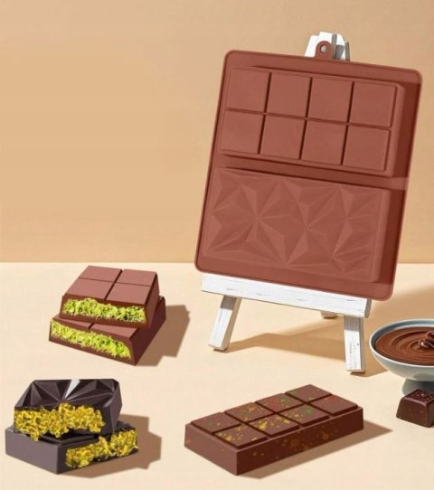 Silikonowa forma do czekolady 2w1 - domowy zestaw do tworzenia czekolady dubajskiej 21 x 19cm podwójna PID1650