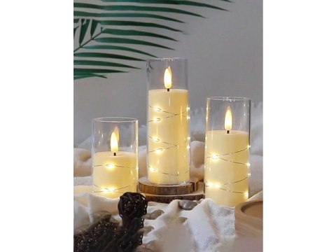 Świeczka led w obudowie z płomieniem - 17,5cm AEA-7067