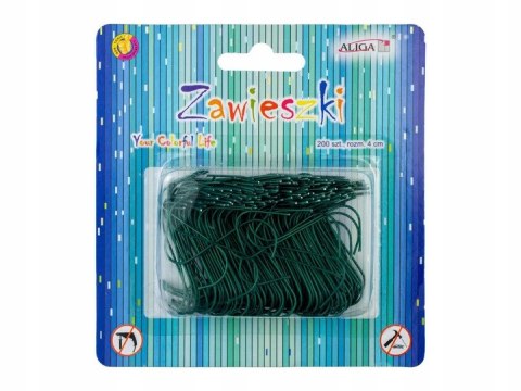 Zawieszki metalowe kształcie litery S zielone druciki 200szt. ZW-9822