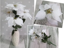 Bukiet 10kpl gwiazda betlejemska, POINSECJA 7 kwiatów (wys. 50 cm, kwiat 20 cm) - BIAŁA GWA-17056-W