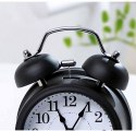 Duży retro budzik tradycyjny czytelny analog zegarek alarm zegar czarny O9