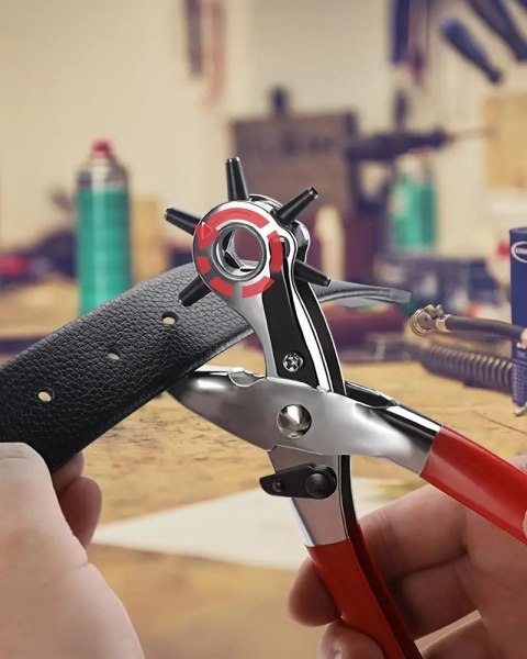 Dziurkacz do skóry paska rewolwerowy kaletniczy szczypce do dziurek 2-5 mm