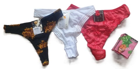 Figi damskie stringi w kartoniku