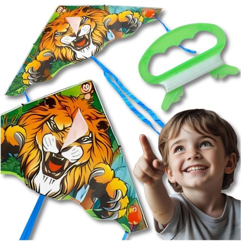 Latawiec 58 cm dla dzieci z wstążkami i linką kolorowy duży trójkątny mix 150cm V2