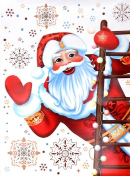 Naklejka na szybę na okno świąteczna dekoracyjna Mikołaj święta zestaw XXL mix