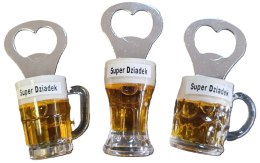 Otwieracz do butelek piwa kapsli ozdobny magnes na lodówkę Super Dziadek 2w1 KUFEL