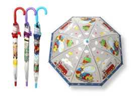 Parasol składany dziecięcy foliowy laska 8 drutów (śr. 80 cm, dł. 65 cm) mix UPR-50503