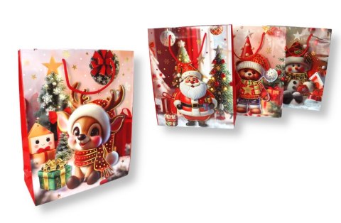 Torba prezentowa 12szt. świąteczna 33 x 26 x 9,5cm mix PPR-C32