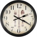 Zegar ścienny okrągły retro zegarek na ścianę stylowy kuchenny czarny 20cm V2