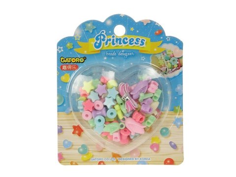 Zestaw koralików do nawlekania z linką w ozdobnym pudełku 13 x 11 x 1,5cm