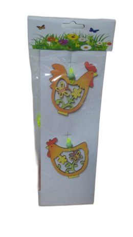 Girlanda 2szt. KURA/KOGUT drewno | SWF-16112