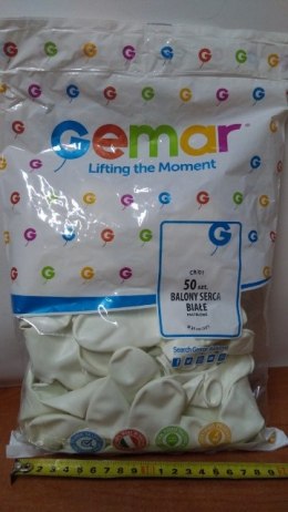 Balony 50szt SERCE BIAŁE 10