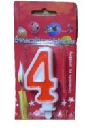 Świeczka 24szt. cyfra CZERWONA ,,4''