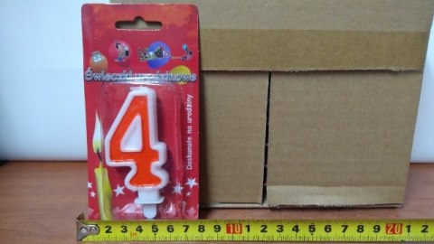 Świeczka 24szt. cyfra CZERWONA ,,4''