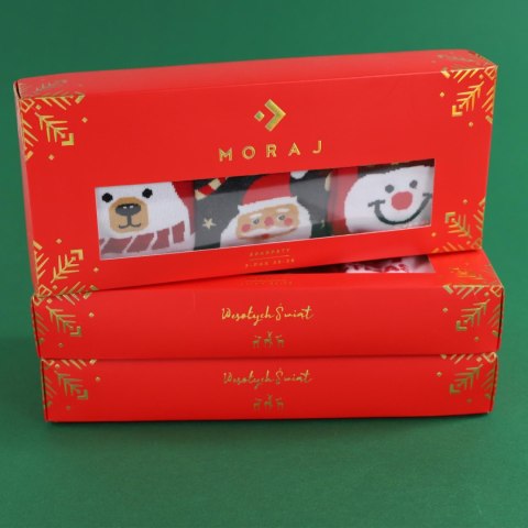 Skarpetki damskie z motywem Świątecznym w pudełku 3-pak CSLS400-003/3 roz 35-38