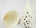 Czapeczka 12szt papierowa srebrne kropki 8120 Ozdboż-0015kropkisr