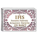 Pudełko na pieniądze banknotówka KOMUNIA - od BABCI - Ażur 3302A-KOM3R-B