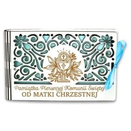 Pudełko na pieniądze banknotówka KOMUNIA - od MATKI CHRZESTNEJ - Ażur 3302A-KOM1N-MC